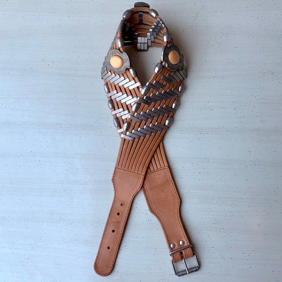 Vintage Metal Leather Belt main image 4